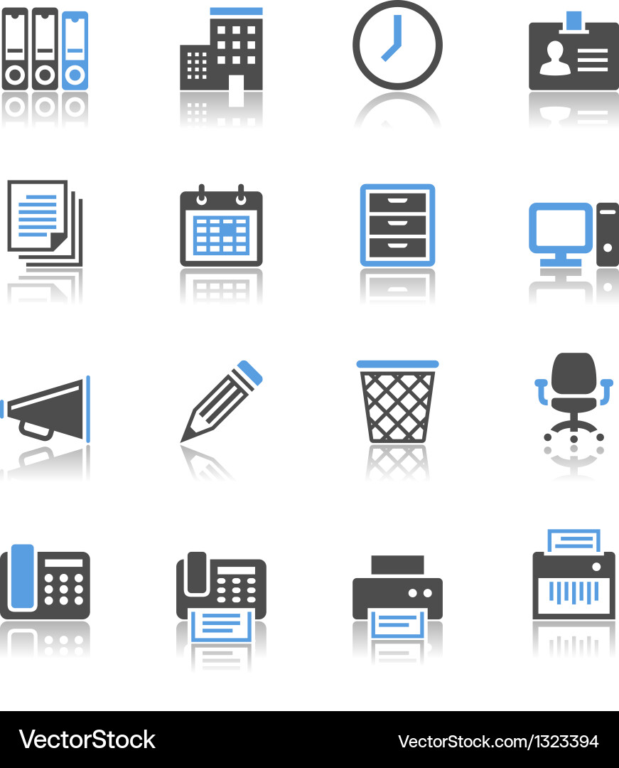Office & Business Icon Set Vector Image