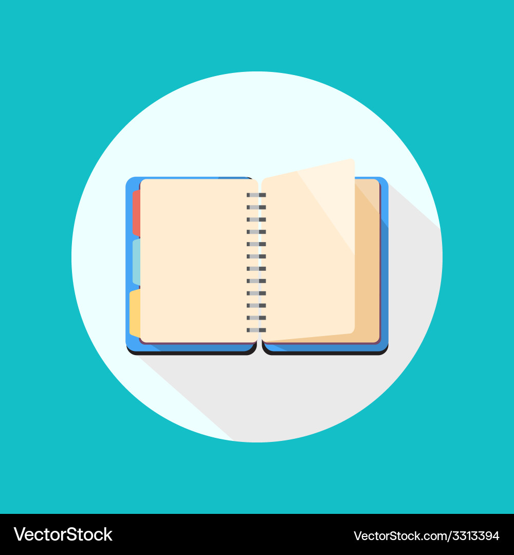 Open notebook icon vector image