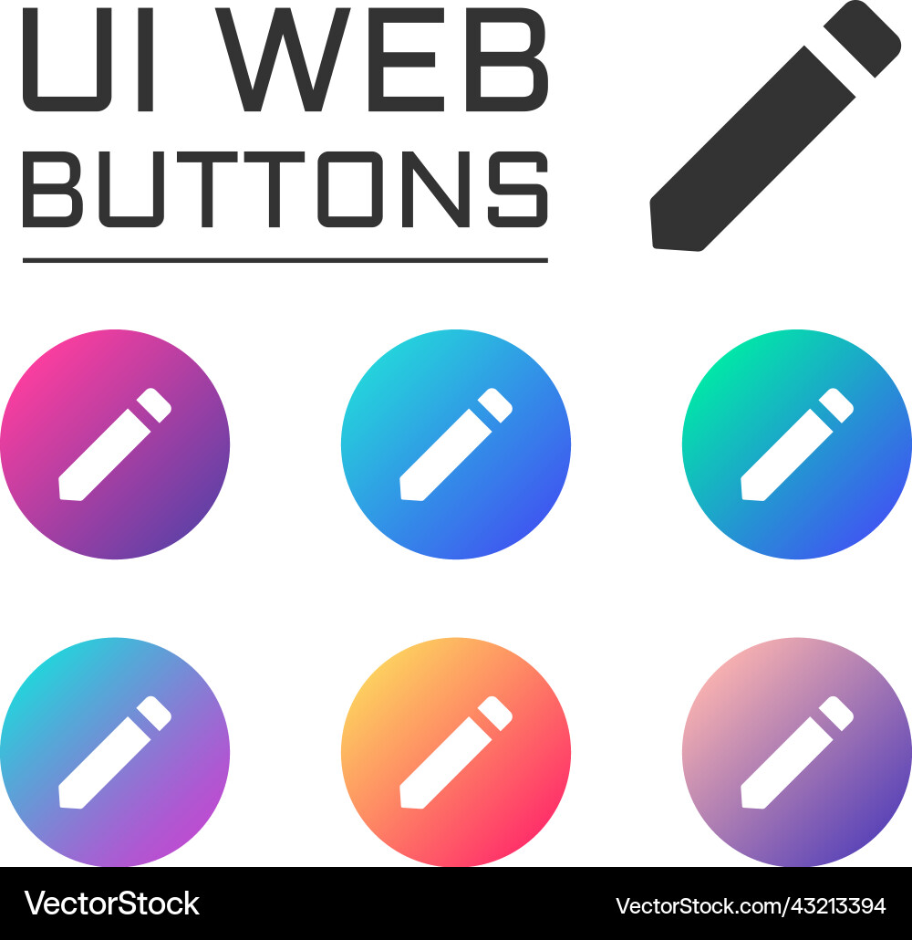 Pencil ui web button icons Pencil ui web button icons vector image