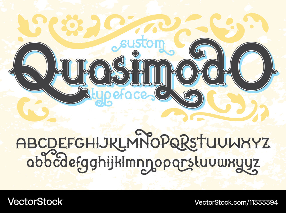 Quasimodo Vintage Script Font vector image