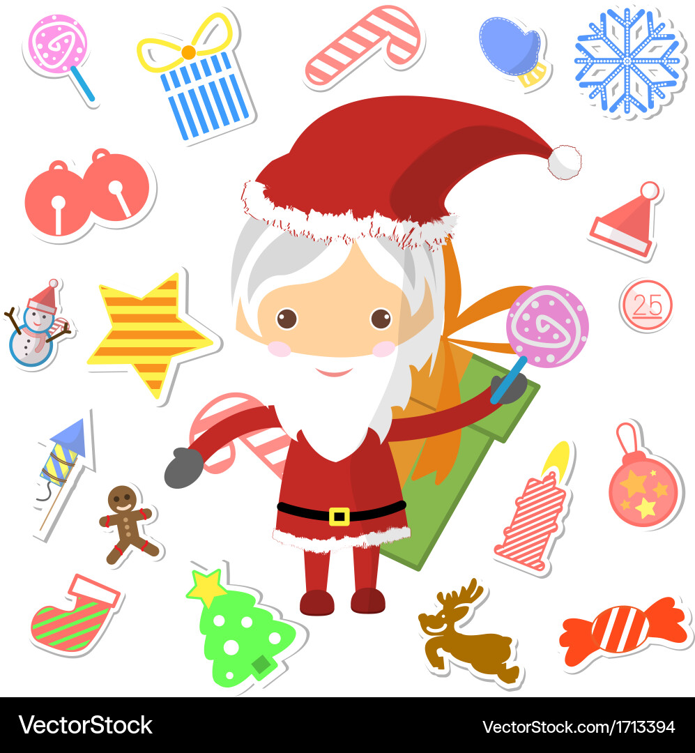 Retro style christmas card with santa claus Vector Image