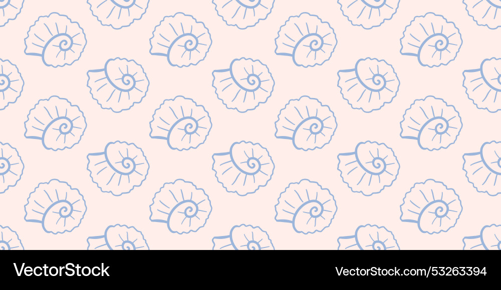 Sea shell seamless pattern ocean seashell print Sea shell seamless pattern ocean seashell print vector image