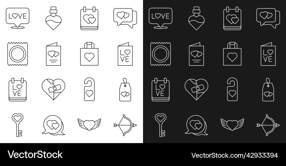 Set line bow and arrow please do not disturb Vector Image