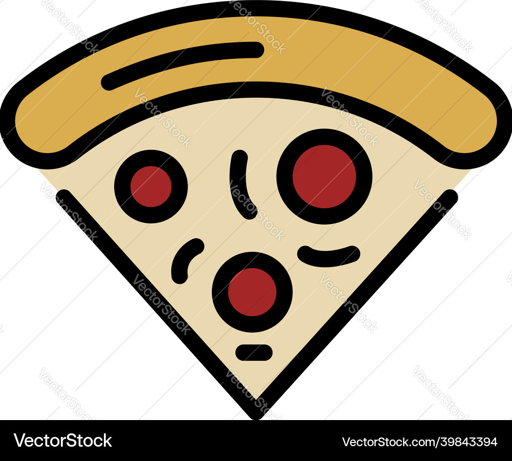 Slice der Pizza mit Sardellen-Symbol-Farbumriss Vektorbild