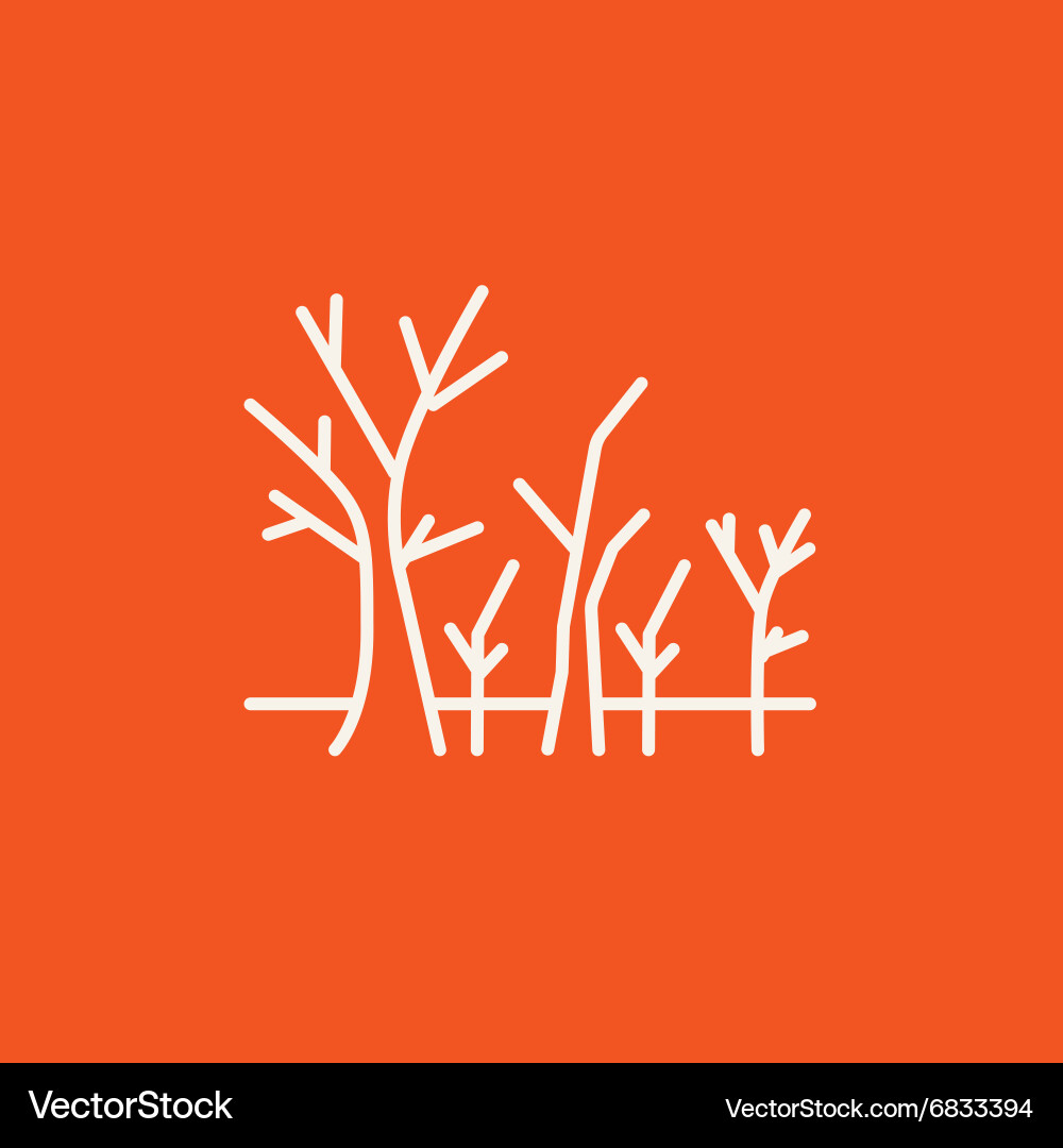 Tree with bare branches line icon vector image