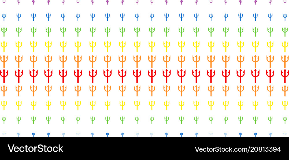 Trident fork shape halftone spectrum grid vector image