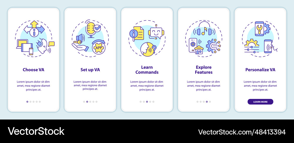 Walkthrough voice assistant with thin linear Walkthrough voice assistant with thin linear Vector Image