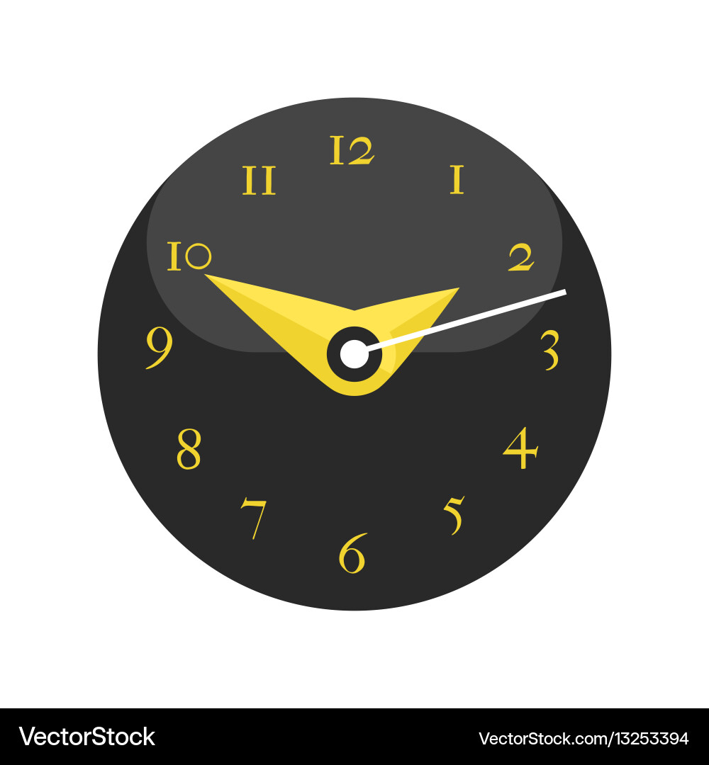 Wall clock circle sign with chronometer pointer vector image