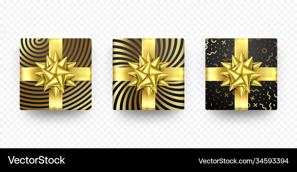 Weihnachtsgeschenk-Box Geschenk goldene Band Schleife Weihnachtsgeschenk-Box Geschenk goldene Band Schleife vektorbild