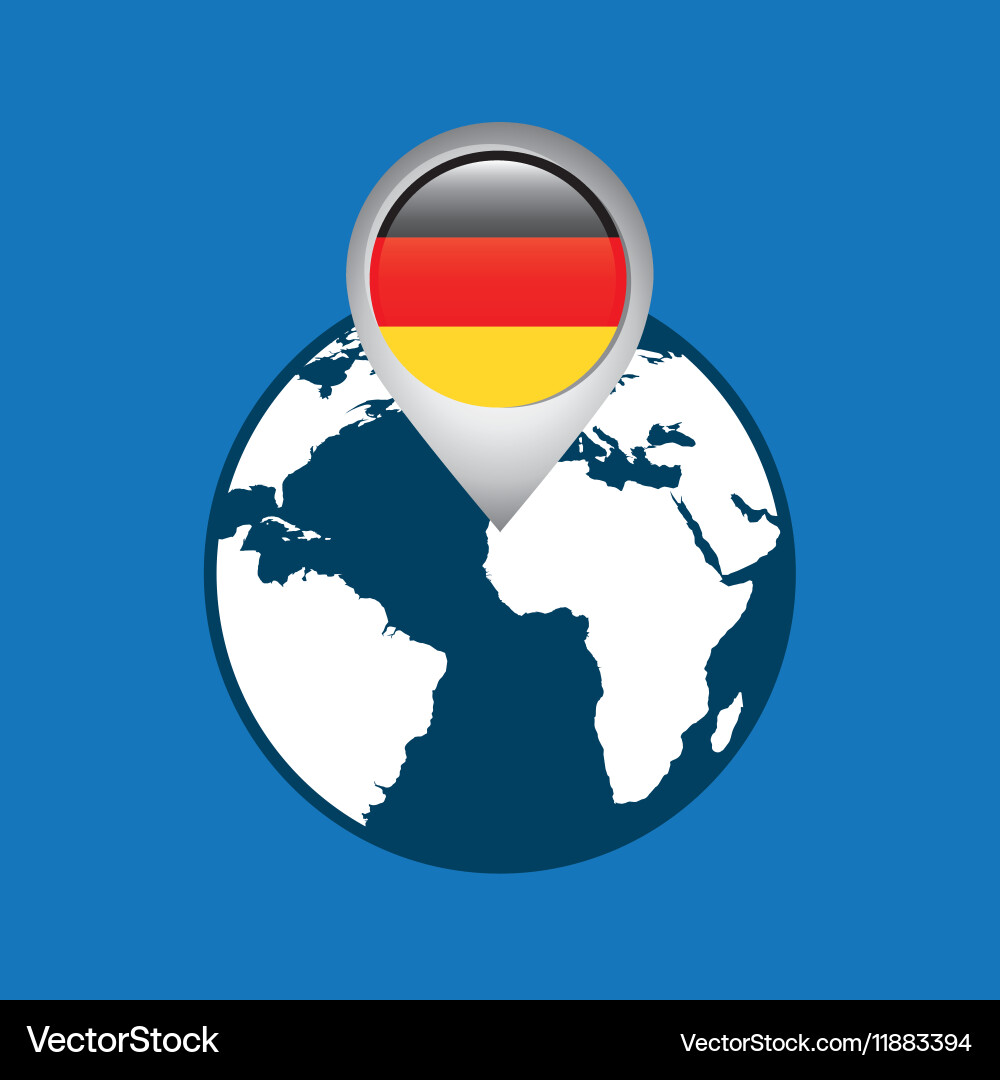 World map with pointer flag germany Vector Image