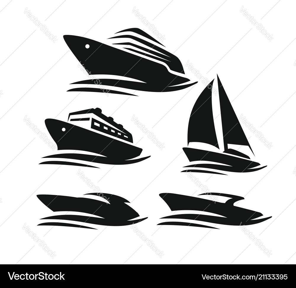 Boats and ships Boats and ships vector image