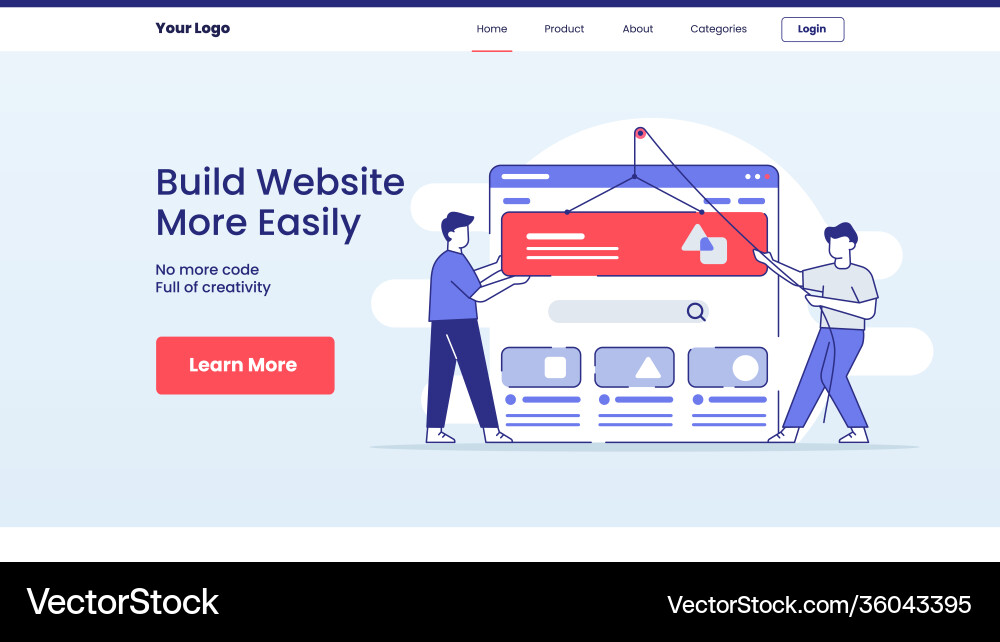 Build website more easily people pull ui ux Build website more easily people pull ui ux Vector Image