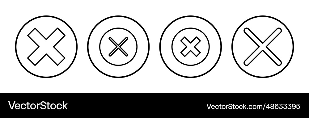 Close icon delete remove cancel exit symbol Close icon delete remove cancel exit symbol vector image