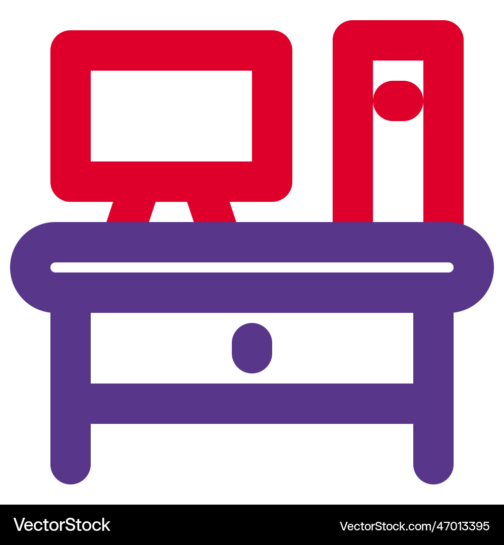 Computer table setup for workplace vector image