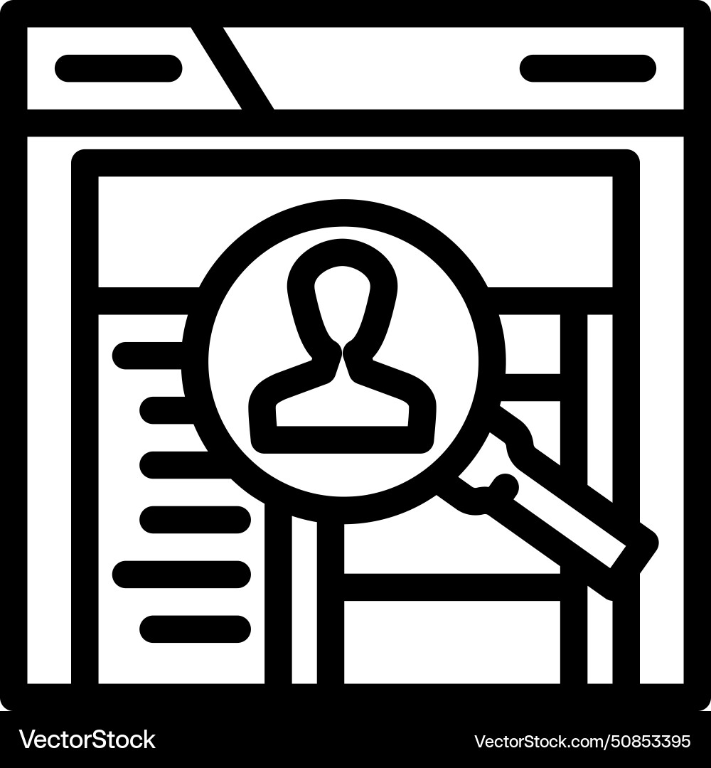 Contextual inquiry ux ui design line icon Contextual inquiry ux ui design line icon vector image
