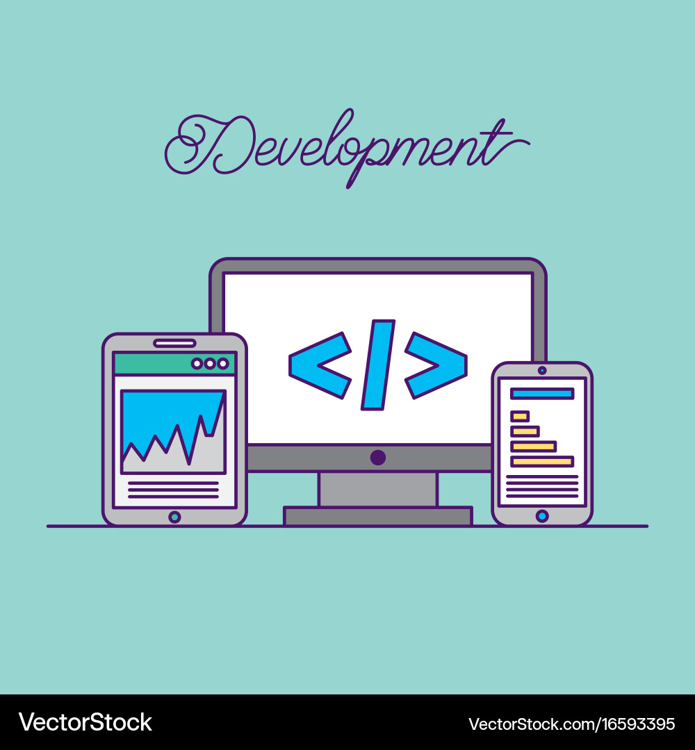 Development computer codes Vector Image