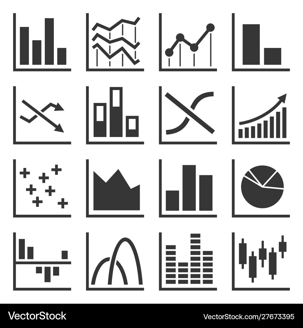 Diagram & Graph Icons Set vector image