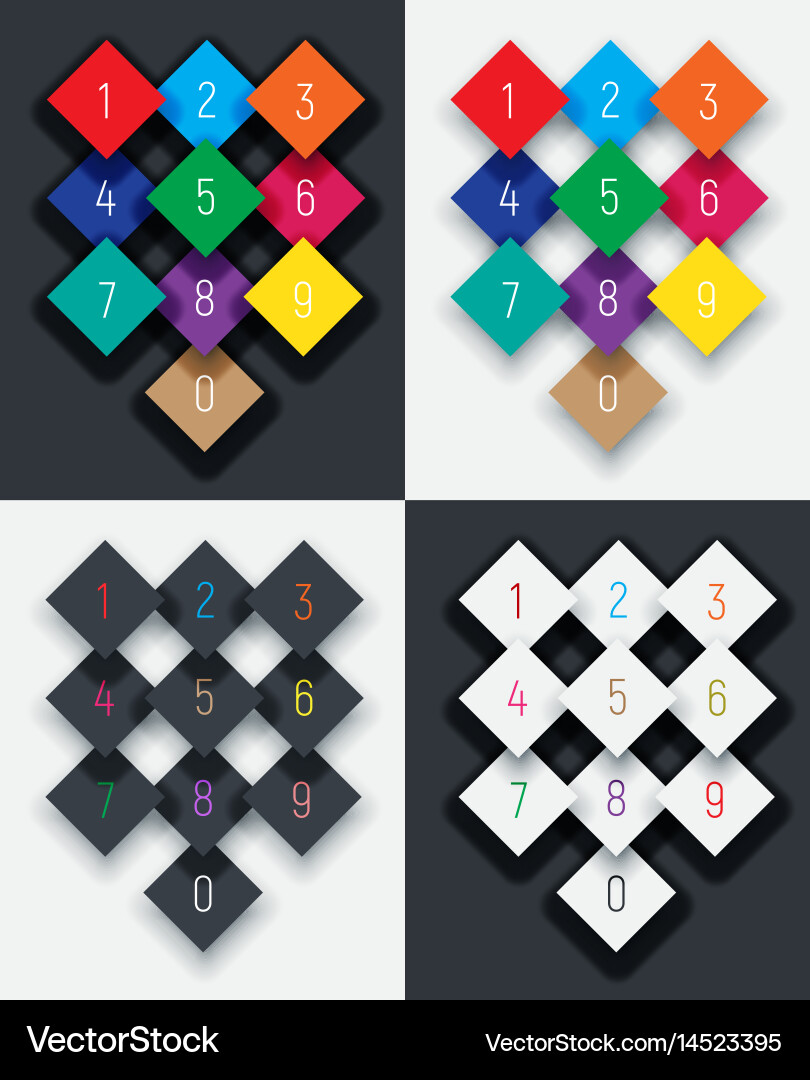 Digit Buttons - Number Set Vector Image