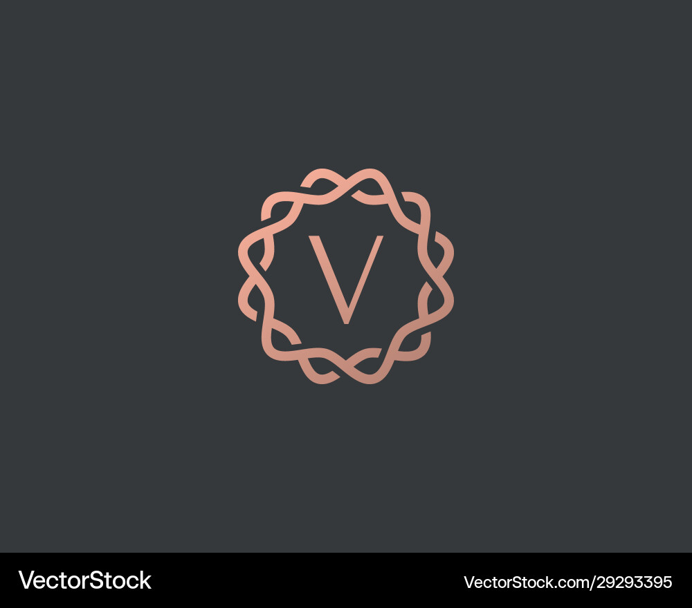 Elegantes Monogramm V Logo Vektorbild