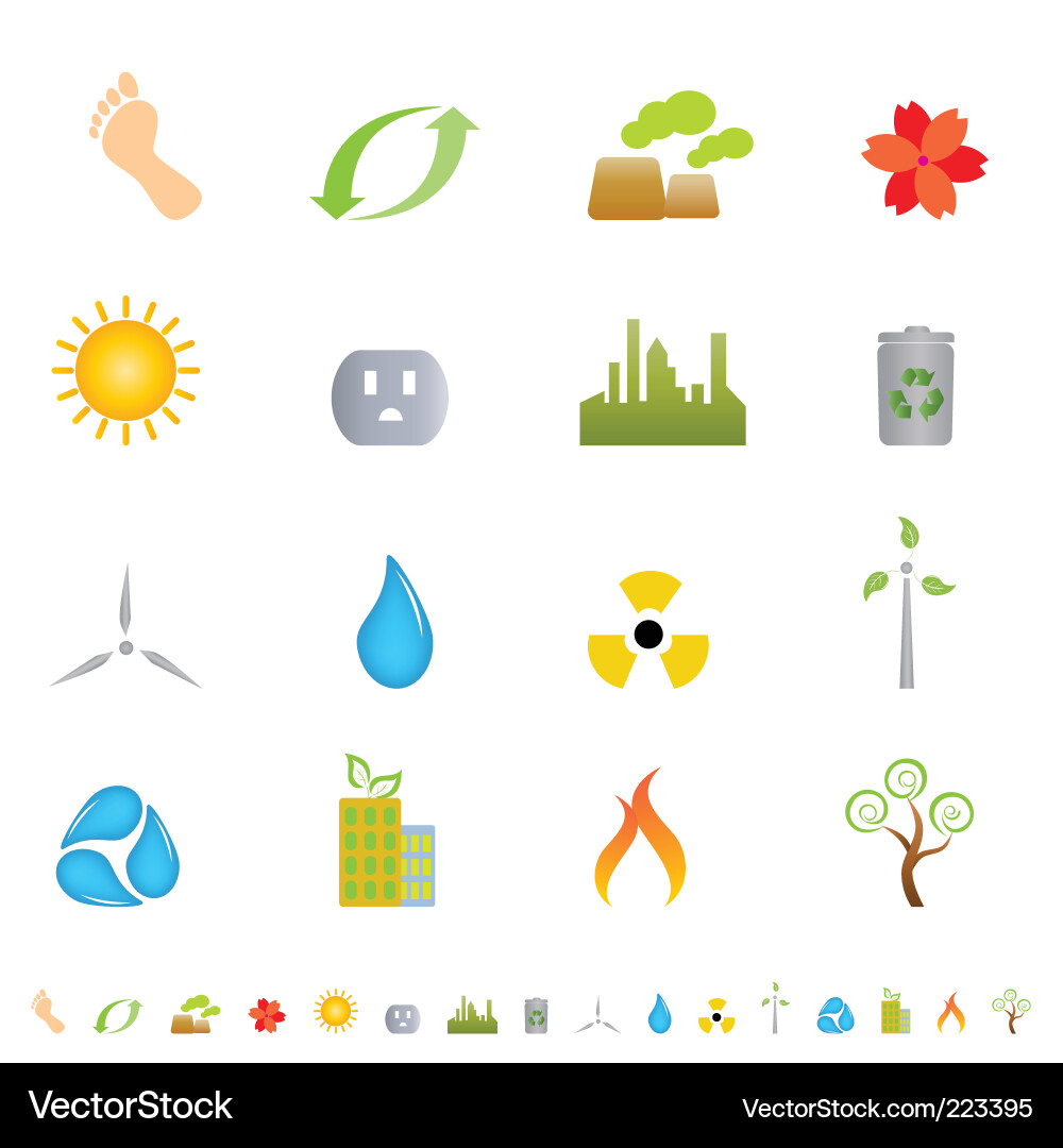 Environmental Icons Set Vector Image