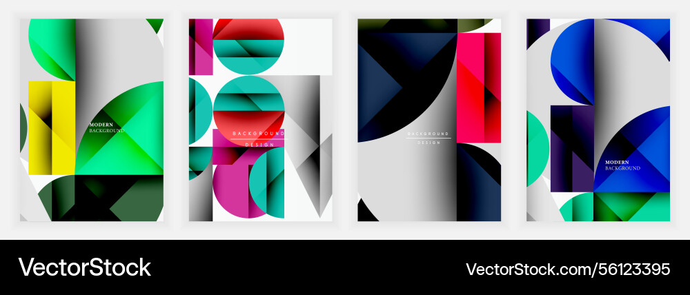 Geometric modern posters with vibrant circle Vector Image