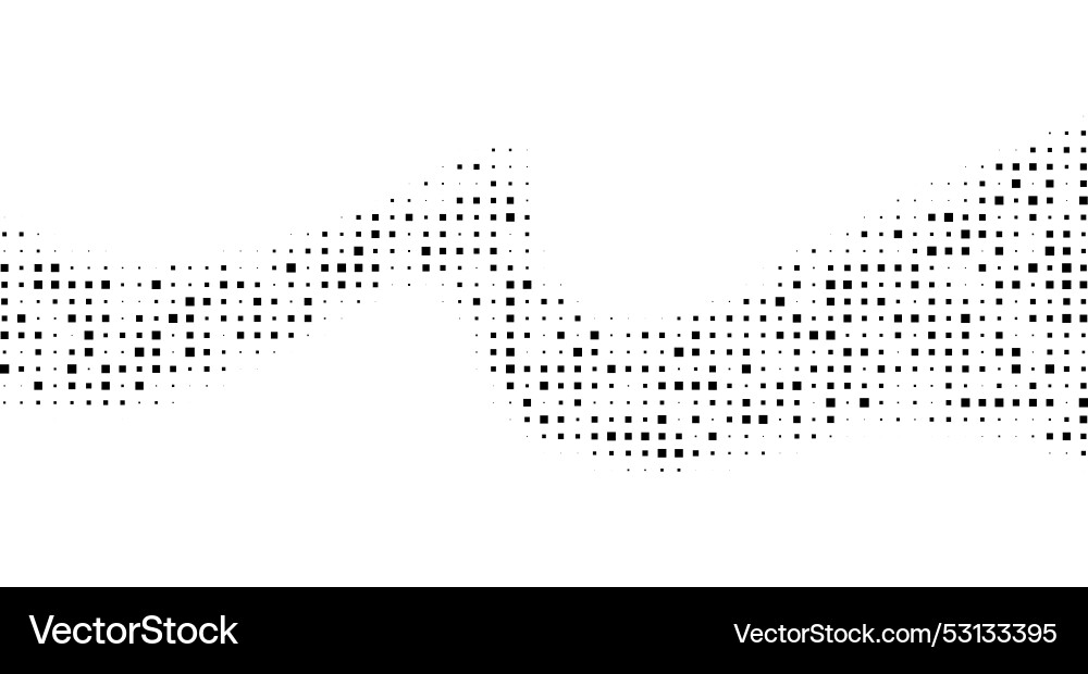 Halftone rhythm wave square dots pattern Halftone rhythm wave square dots pattern vector image