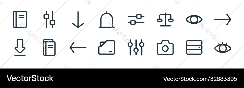 Interface line icons linear set quality Interface line icons linear set quality vector image