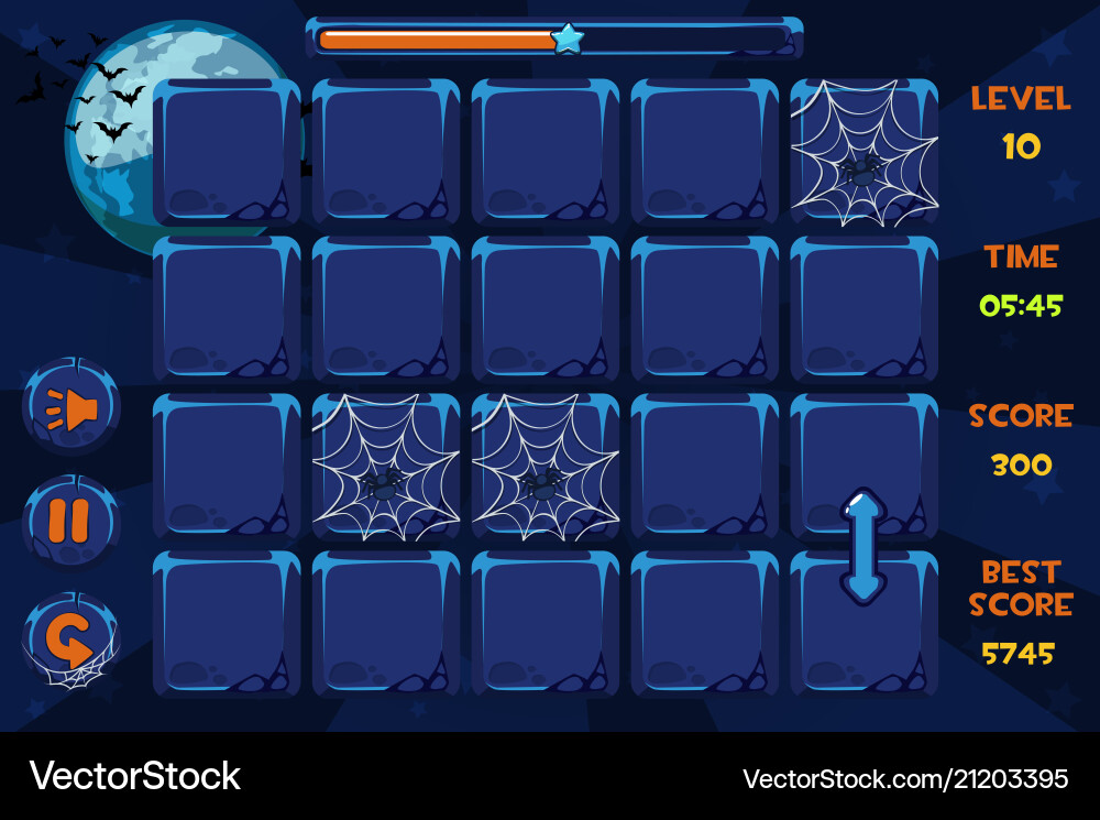 Interface match3 games and buttons Interface match3 games and buttons vector image