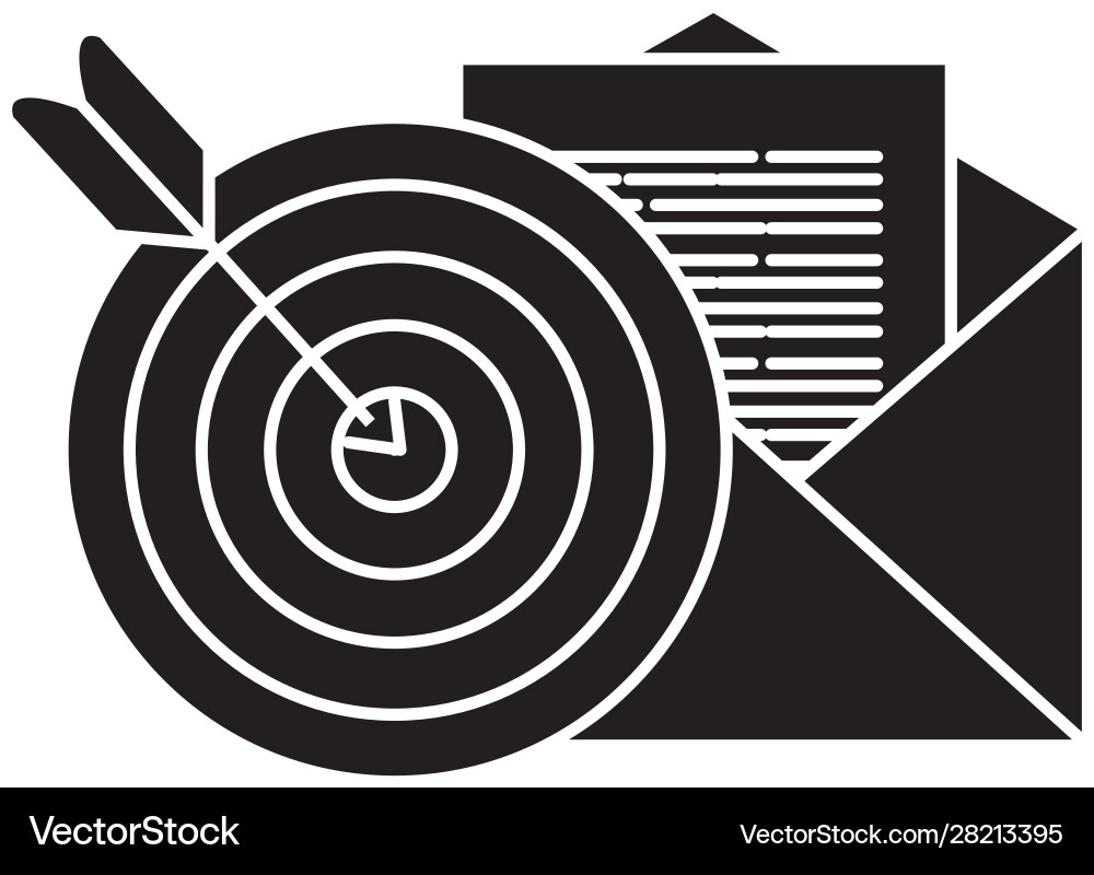 Isolated target and envelope design Vector Image
