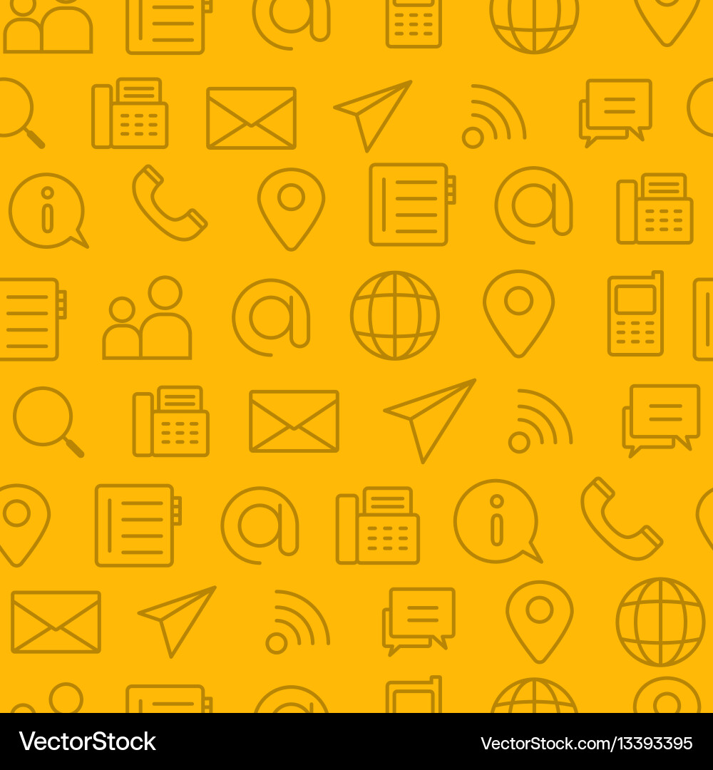 Line style icons seamless pattern contact vector image