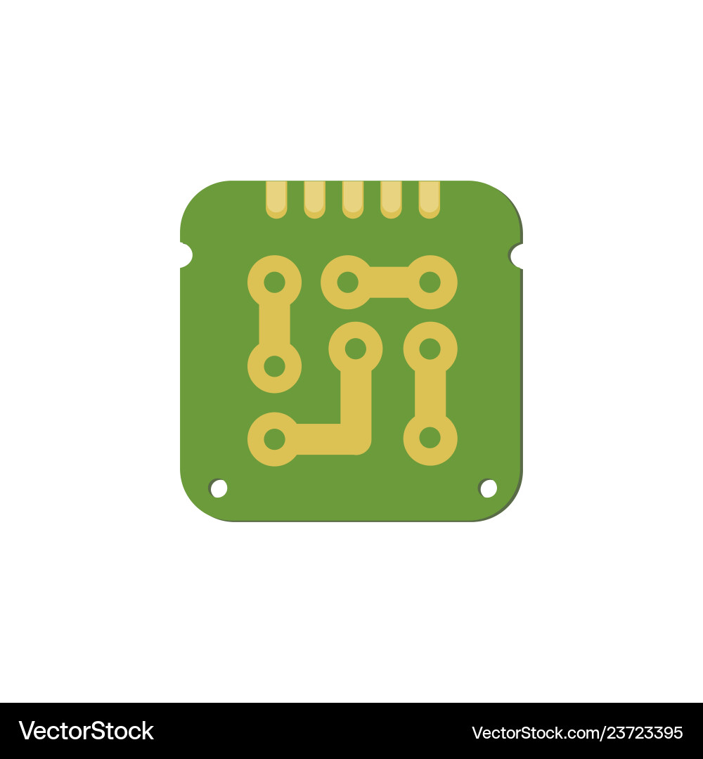 Microchip Circuit Component vector image