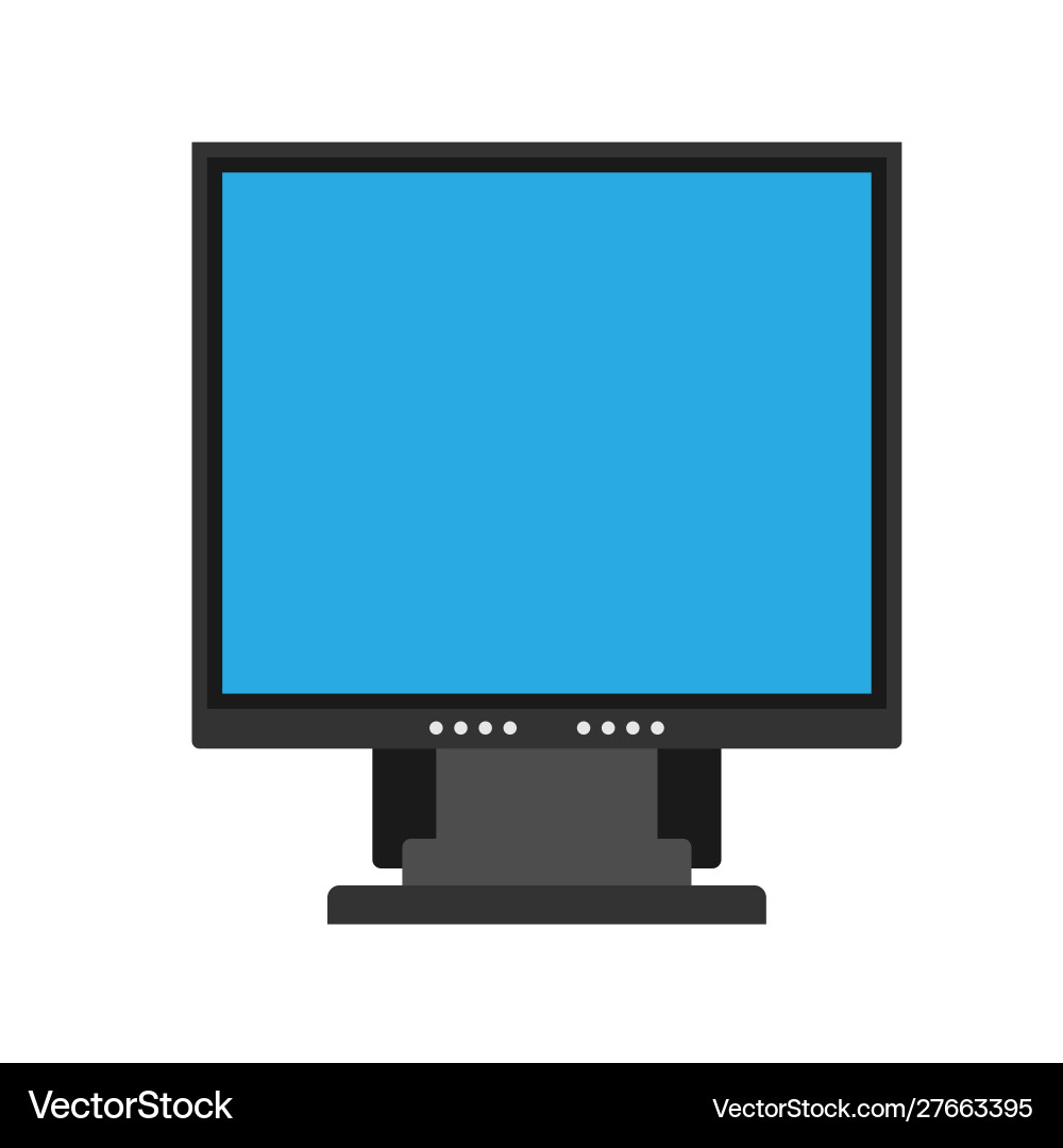 Monitor screen front view display icon above Monitor screen front view display icon above vector image