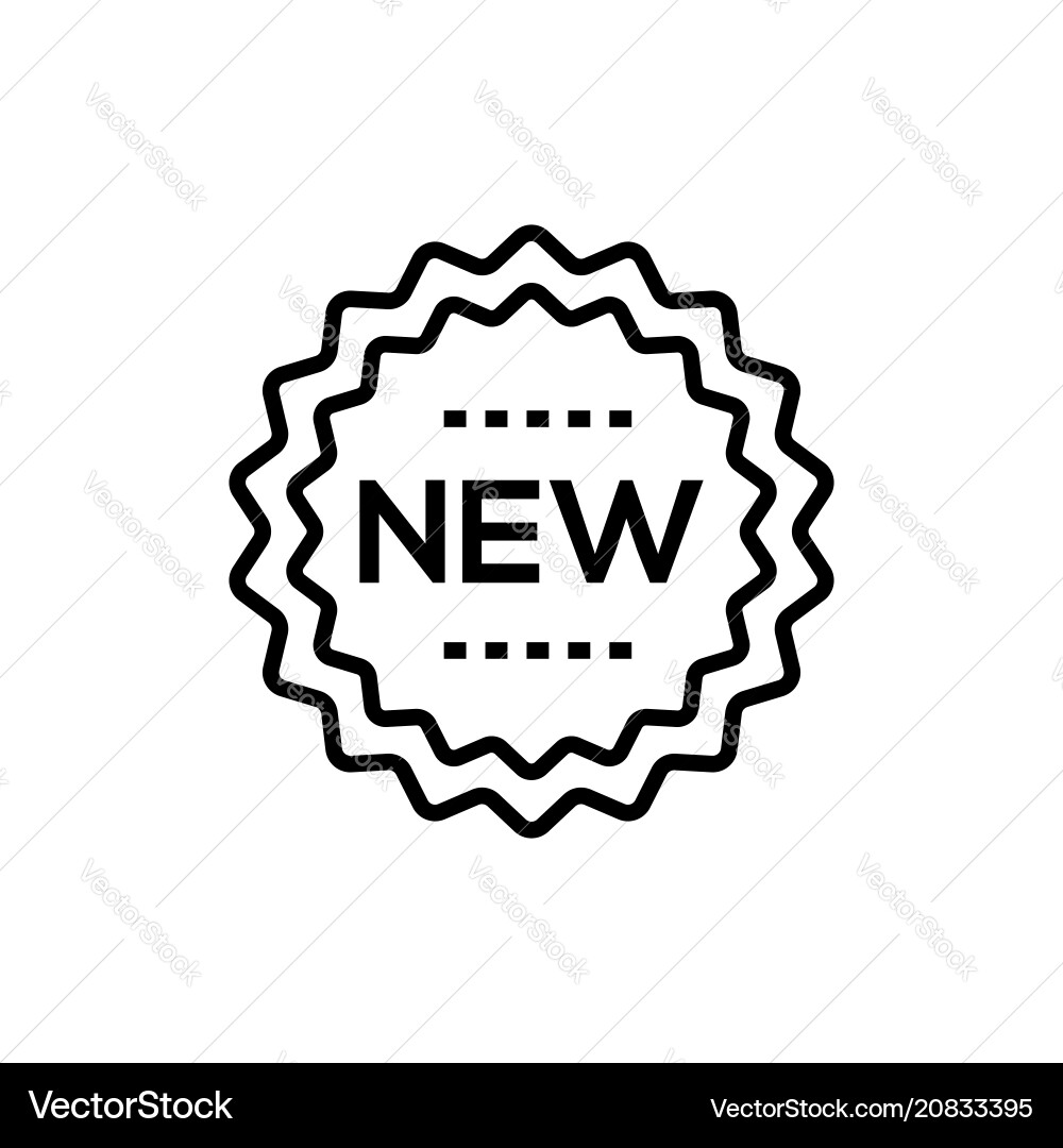 New Isolated Sign Icon - Line Art Vector Image