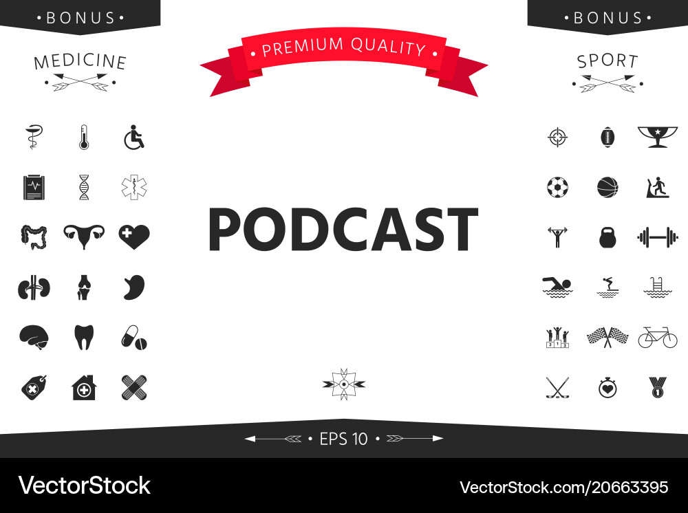 Podcast - icon for web and mobile app Vector Image