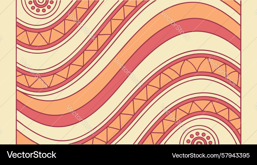 Retro Wavy Lines Pattern Vector Image