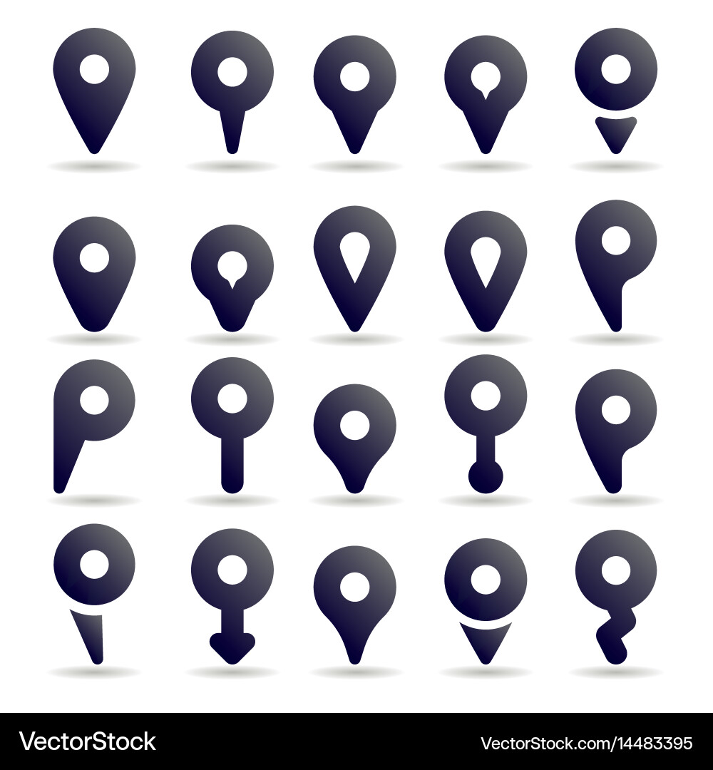 Set of map pointers vector image