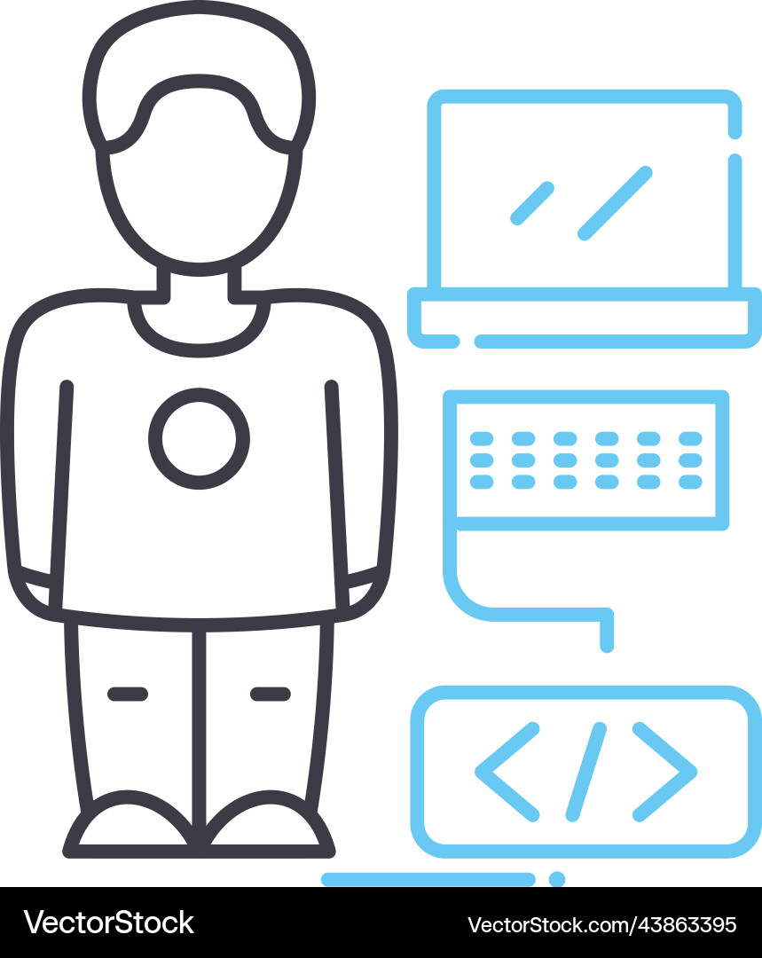 Software developer line icon outline symbol Software developer line icon outline symbol vector image