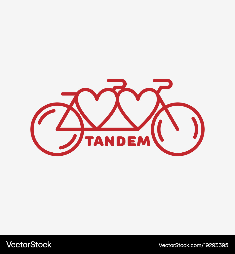 Tandem Bike Label Vector Image