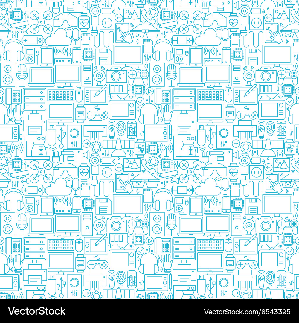 Tech Gadget Seamless Pattern vector image