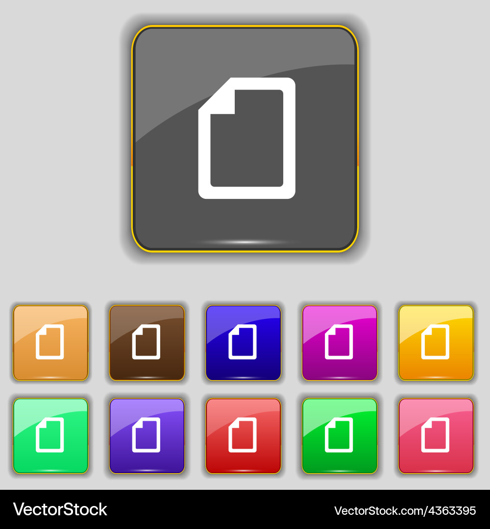 Text file icon sign set with eleven colored Vector Image
