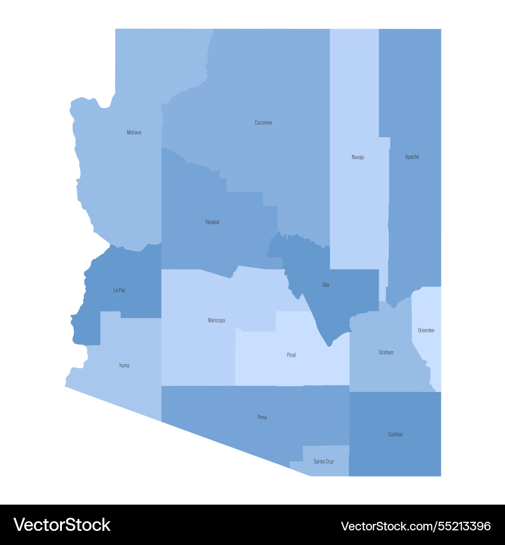 Administrative map of arizona az Administrative map of arizona az vector image