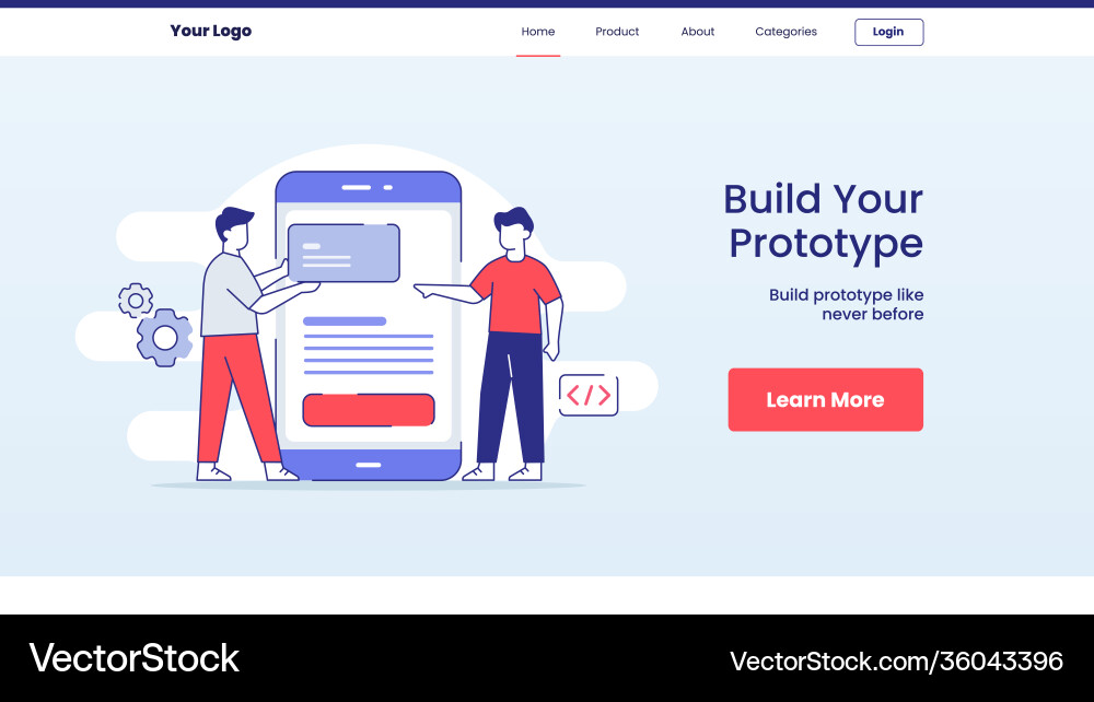 Build your prototype people wireframe Build your prototype people wireframe vector image
