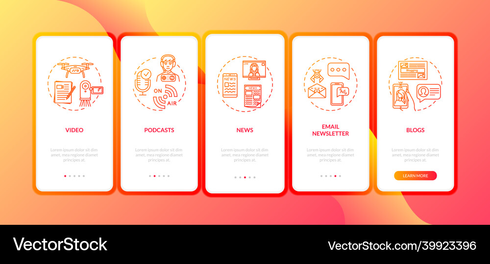 Cross platform content creation onboarding mobile Cross platform content creation onboarding mobile vector image