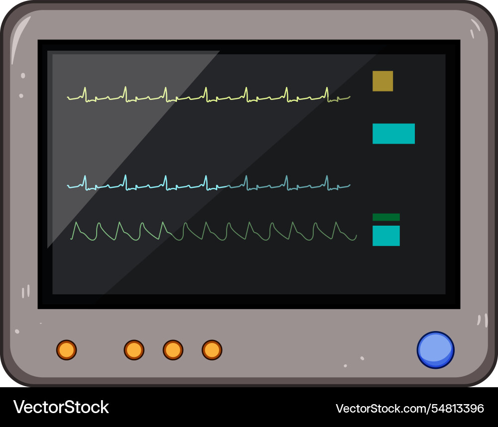 Electrocardiogram ekg monitor cartoon Electrocardiogram ekg monitor cartoon Vector Image