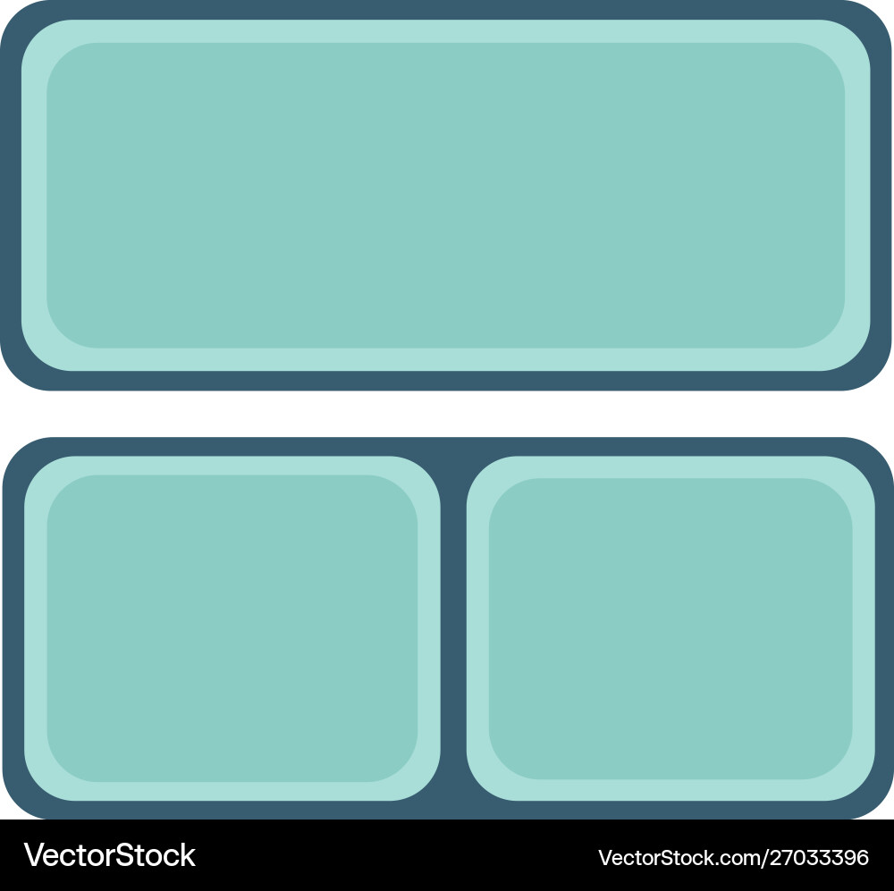 Empty lunch box with three compartments top view Vector Image
