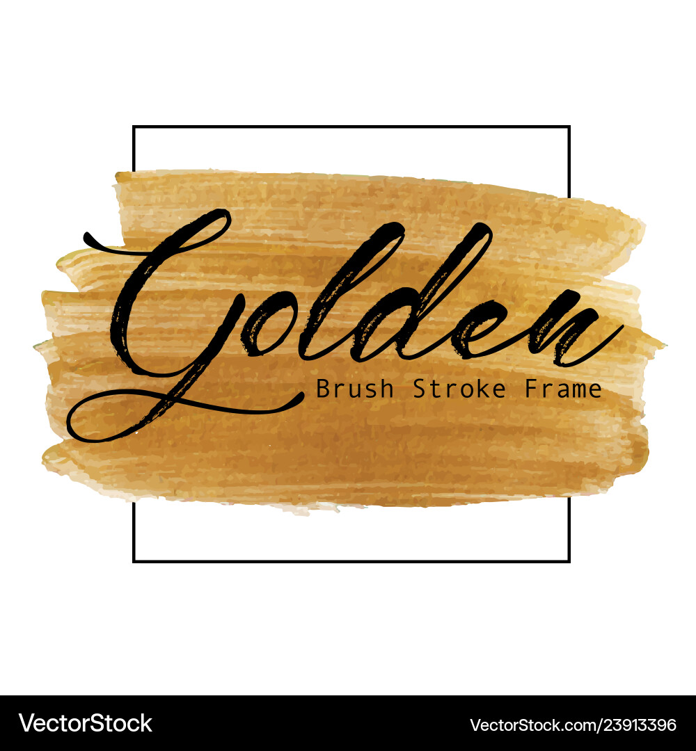 Golden brush stroke frame – Royalty-Free Vector | VectorStock, image size:1000x1080