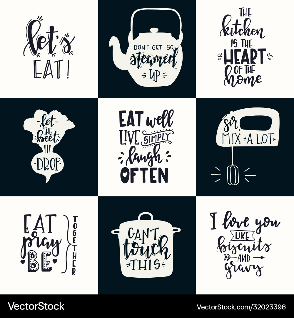 Hand drawn typography poster set conceptual Vector Image