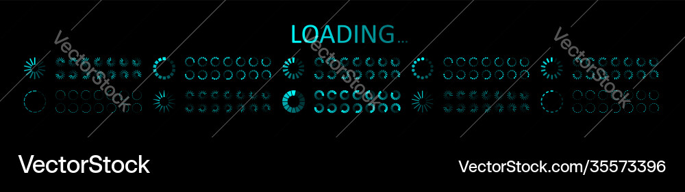 Icon progress load on computer futuristic vector image