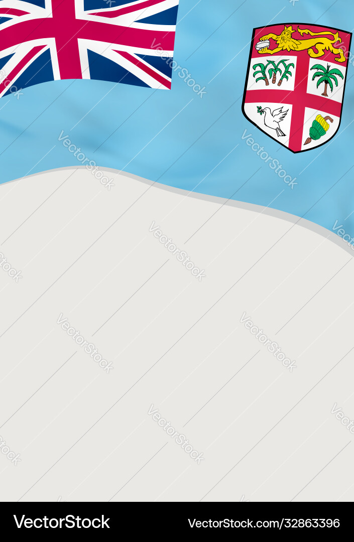 Leaflet design with flag fiji template Vector Image