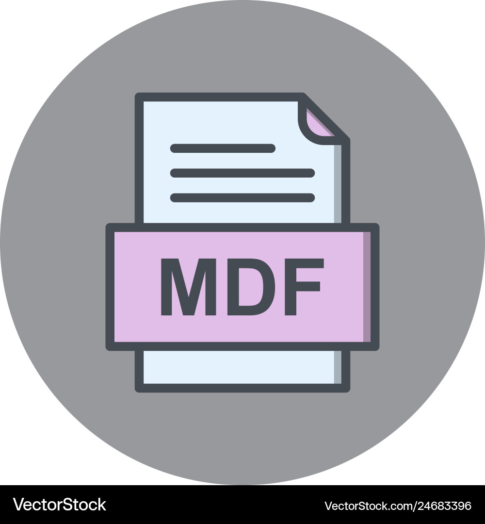 Mdf file document icon Vector Image